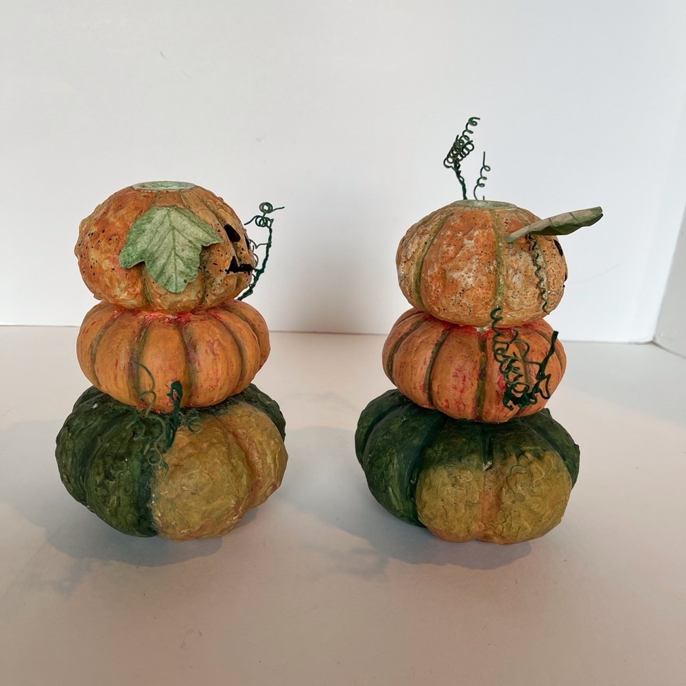 Pair of Autumn Halloween Candlesticks - Picture 3 of 10